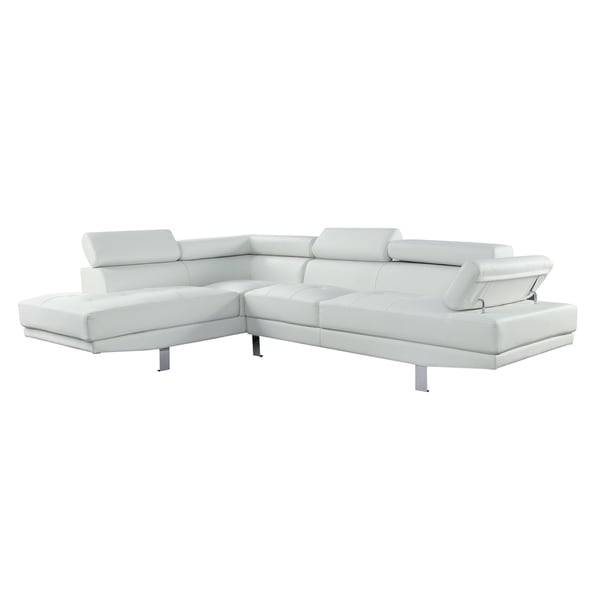 Acme Connor L Shape Sectional Sofa In Cream Faux Leather Free Acme Connor L Shape Sectional Sofa In Cream Faux Leather