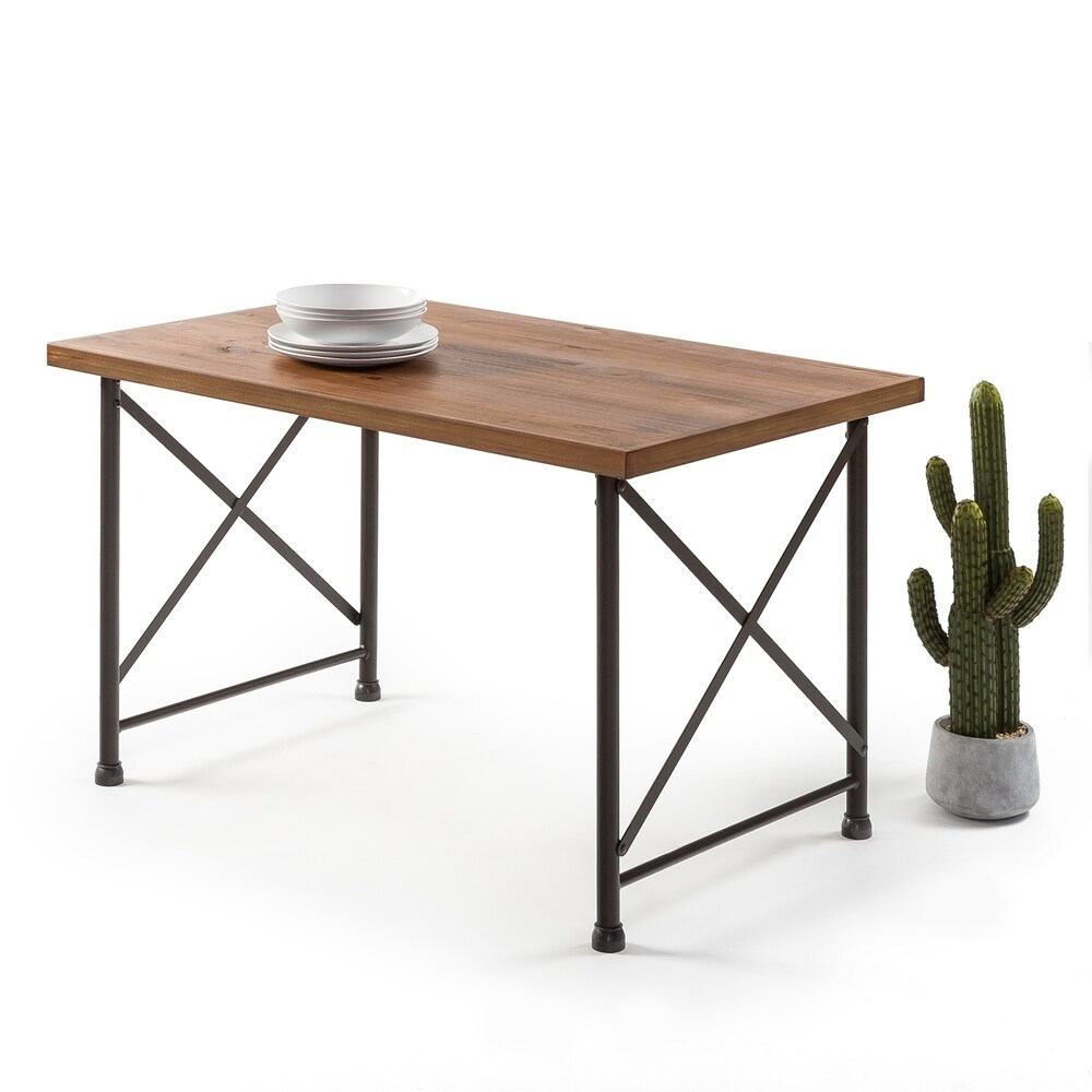 zinus william trestle large wood dining table espresso