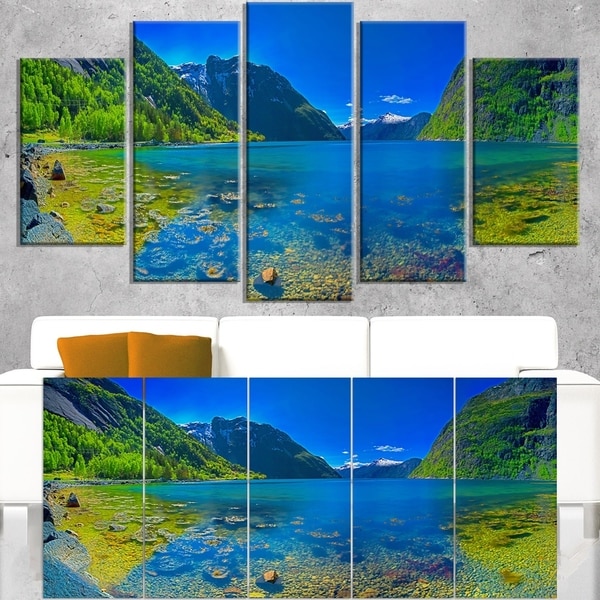 Panoramic View of Norwegian Fjord - Landscape Art Print Canvas