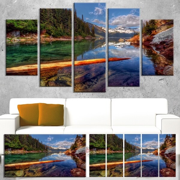 Designart 'Floating Lake in Mountain Lake' Large Landscape Art Canvas Print