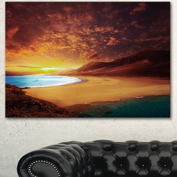 Designart 'Cofete Beach Fuerteventura' Landscape Artwork Canvas Print