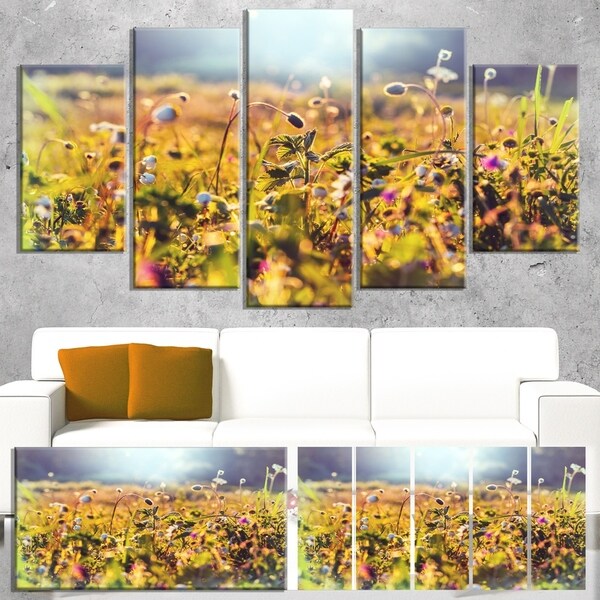 Designart 'Summer Flowers on Sunny Day' Floral Canvas Art Print