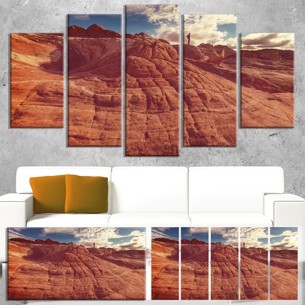 Designart 'Vermilion Cliffs At Sunrise' Oversized Landscape Canvas Art