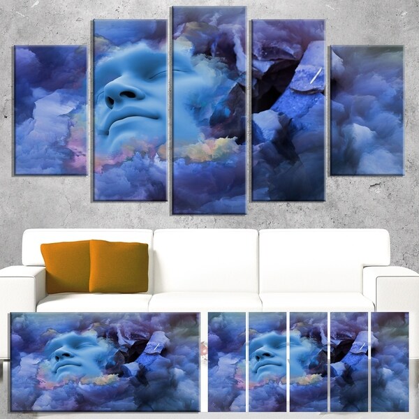 Designart 'Game Of Dream Woman Sleeping' Abstract Canvas Wall Art Print
