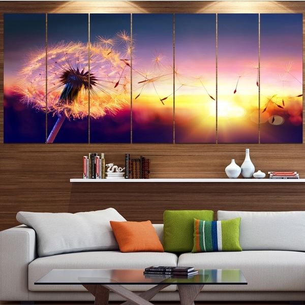 Designart 'Dandelion at Sunset Freedom to Wish' Abstract Wall Art Canvas