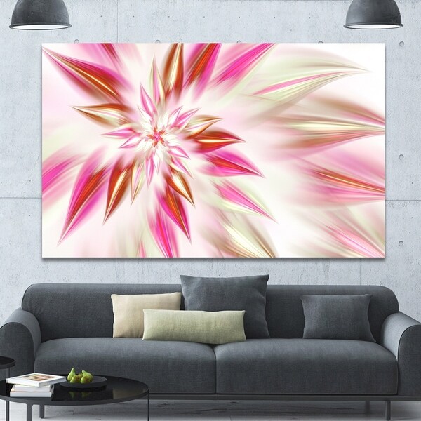 Designart 'Dance of Red Exotic Flower' Modern Floral Art