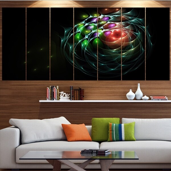 Designart 'Green 3D Surreal Fractal Design' Abstract Art on Canvas