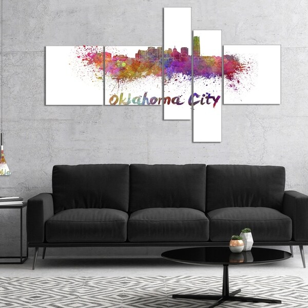 Designart 'Oklahoma Skyline' Cityscape Canvas Artwork Print