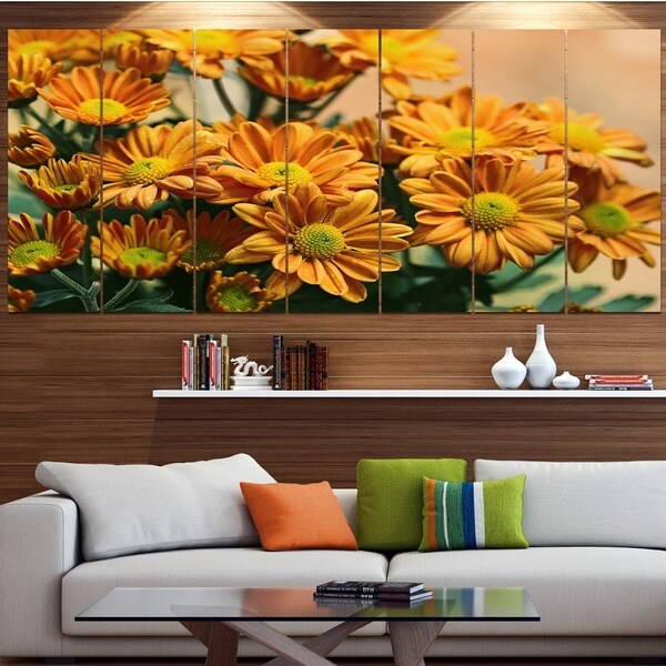 Designart 'Bright Yellow Flowers in Garden' Modern Floral Artwork