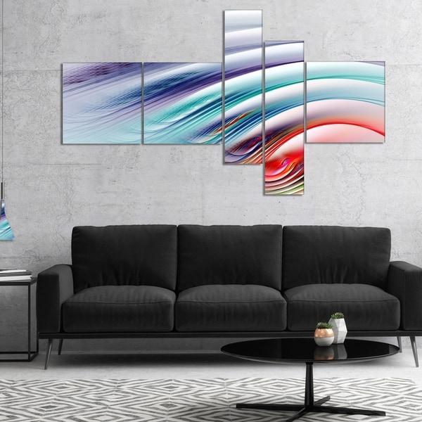 Designart 'Water Ripples Rainbow Waves' Abstract Canvas Art Print