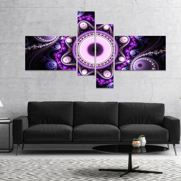Designart 'Bright Fractal Circles and Waves' Abstract Canvas Art Print
