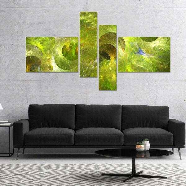 Designart 'Golden Fractal Ornamental Glass' Abstract Canvas Art Print