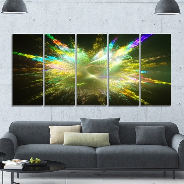 Designart 'Fractal Explosion of Paint Drops' Abstract Wall Art on Canvas