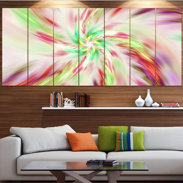 Designart 'Exotic Multi-Color Spiral Flower' Abstract Wall Art on Canvas