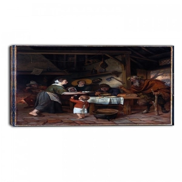 Design Art 'Jan Steen - The Satyr and the Peasant Family' Canvas Art Print