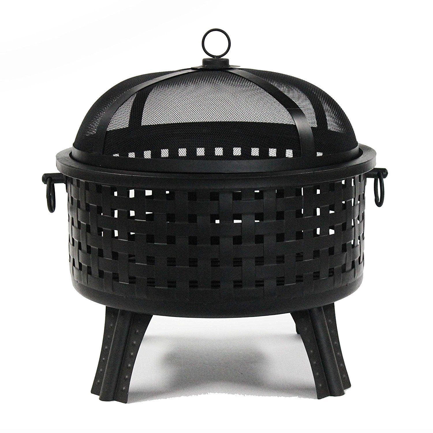 Shop Aleko Black Steel 25 Inches Fire Pit With Log Grate And Poker