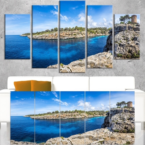 Cove of Cala Pi Mallorca Panorama - Large Seascape Art Canvas Print