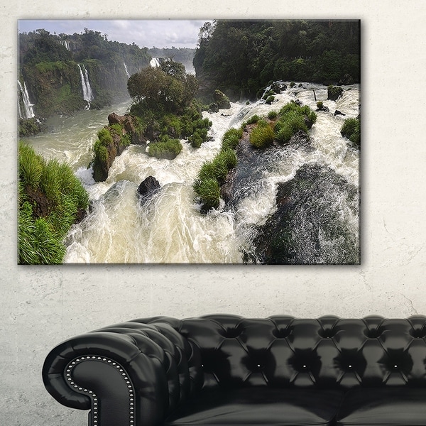 Waterfall Iguacu Falls in Brazil - Landscape Art Canvas Print