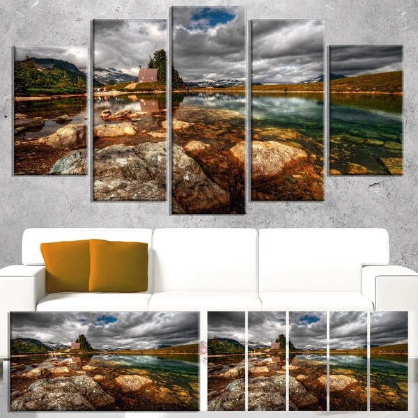 Designart 'Beautiful Clear Mountain Lake' Landscape Artwork Canvas Print