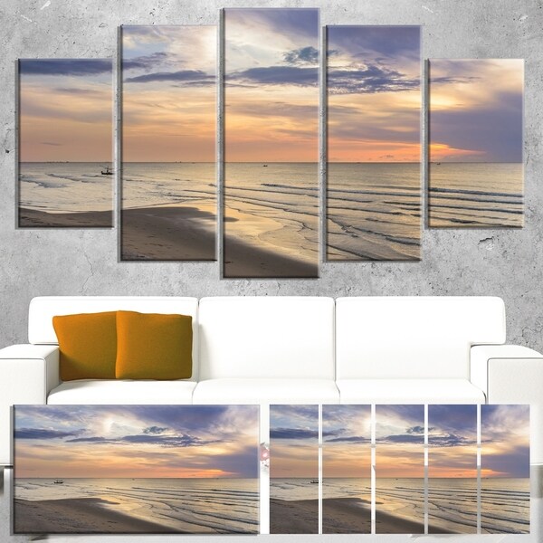 Designart 'Calm Sunset in Thailand Beach' Landscape Artwork Canvas Print