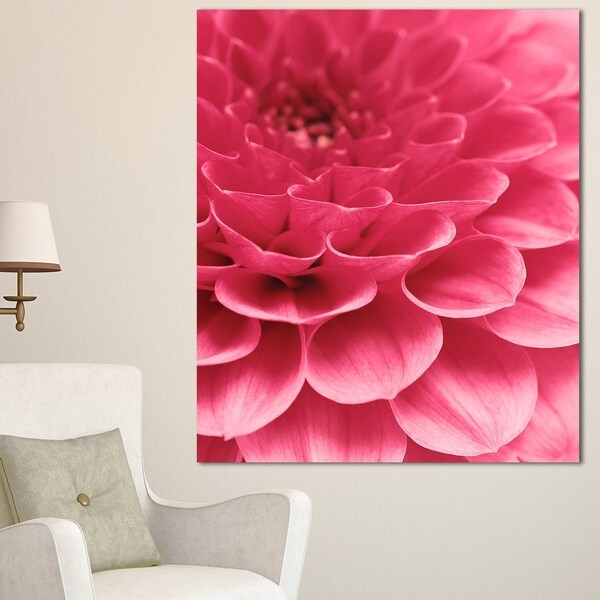 Designart 'Soft Rose Abstract Flower Petals' Modern Floral Canvas Wall Art