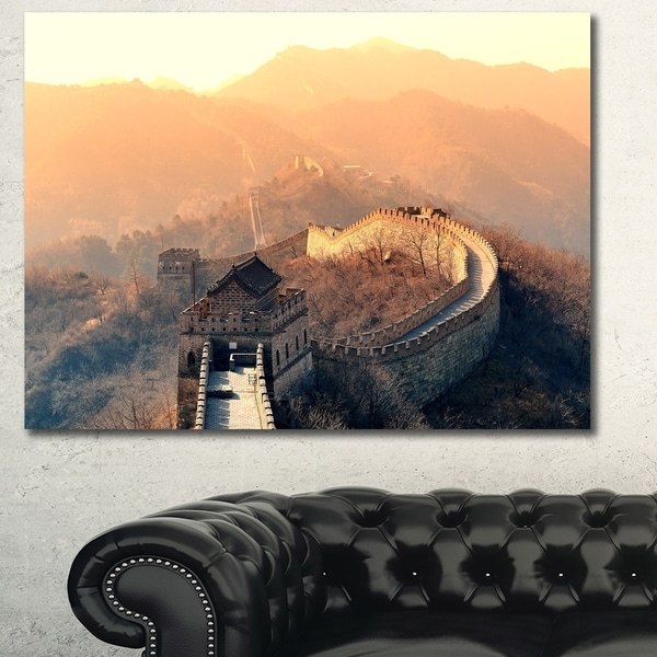 Design Canvas Art Print 'China Great Wall Morning' Extra Large Landscape Canvas Art Print