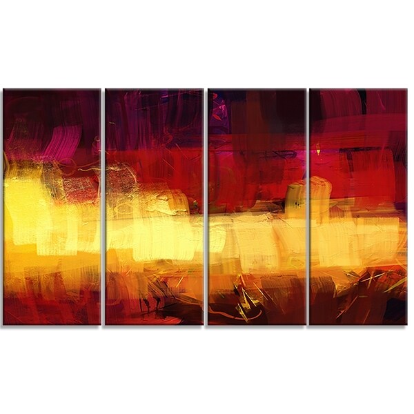 Designart - Textured Digital Abstract Art -4 Panels Abstract Canvas Print