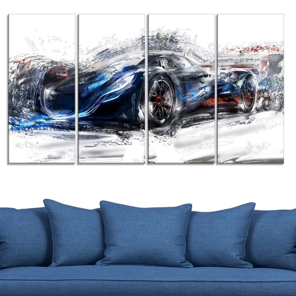 Black Speedster Car Large Gallery Wrapped Canvas