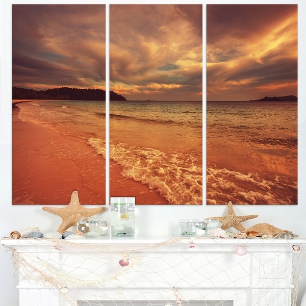 Brown Serene Tropical Beach - Large Seashore Canvas Print