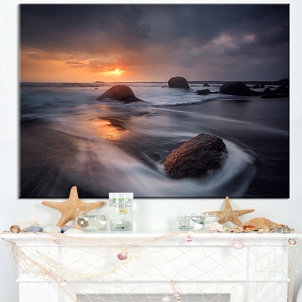 Sunrise in Burgas Bay near Atia - Contemporary Seascape Art Canvas