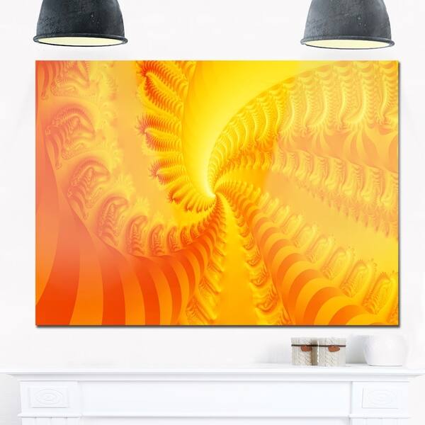 Bright Yellow Abyss Abstract Art Glossy Metal Wall Art Overstock