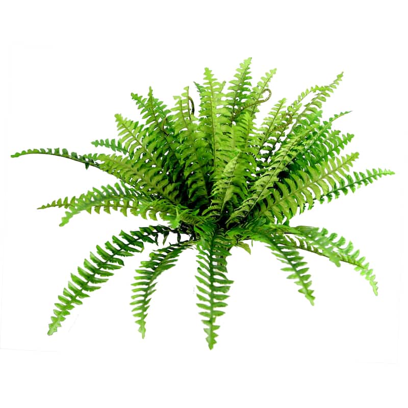 42 Leaves Artificial Greenery Boston Fern Bush, Dark Green - GG4613-DK.GN