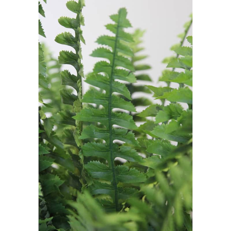 42 Leaves Artificial Greenery Boston Fern Bush, Dark Green - GG4613-DK.GN