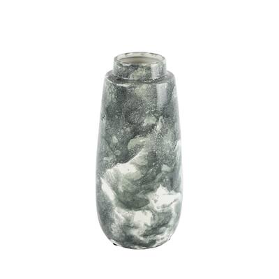 Decorative Ceramic Vase, Gray/White