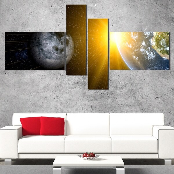 DesignArt 'Yellow Sandstorm' Contemporary Canvas Art