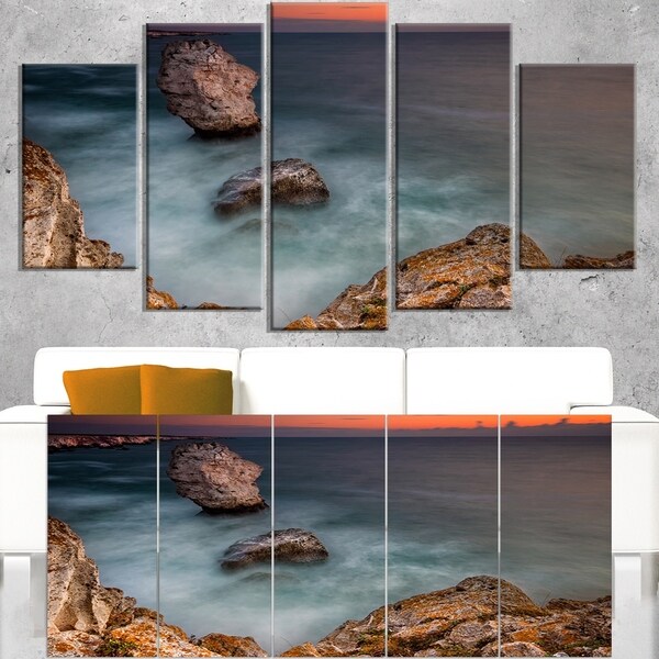 Big Rock Formations near Tulenovo - Beach Canvas Wall Art
