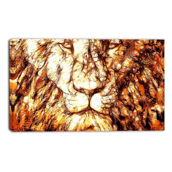 Design Art 'Wisdom in His Eyes' Lion Canvas Art Print - 40x20 Inches