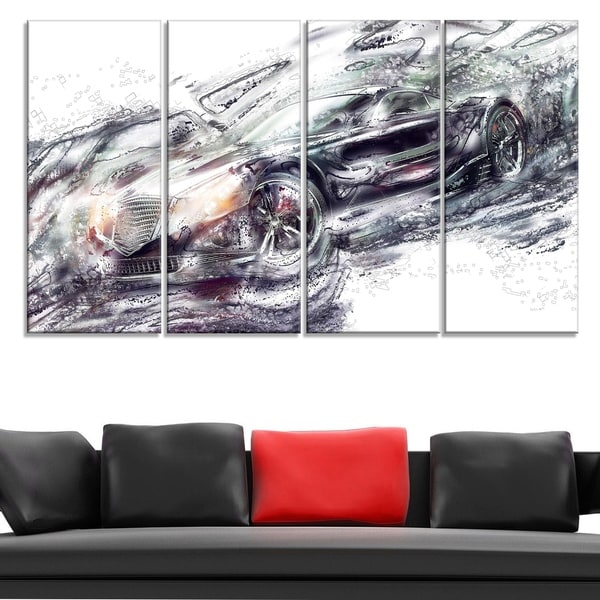 Abstract Black Super Car Large Gallery Wrapped Canvas