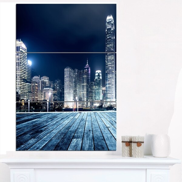 Blue Hong Kong City Skyline - Cityscape Canvas print