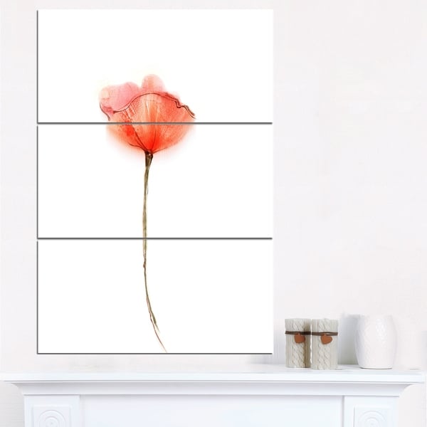 Watercolor Large Red Poppy Flower - Large Flower Canvas Wall Art