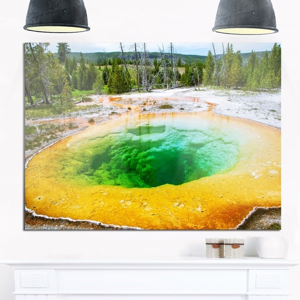 Bright Morning Glory Pool - Landscape Photo Glossy Metal Wall Art ...