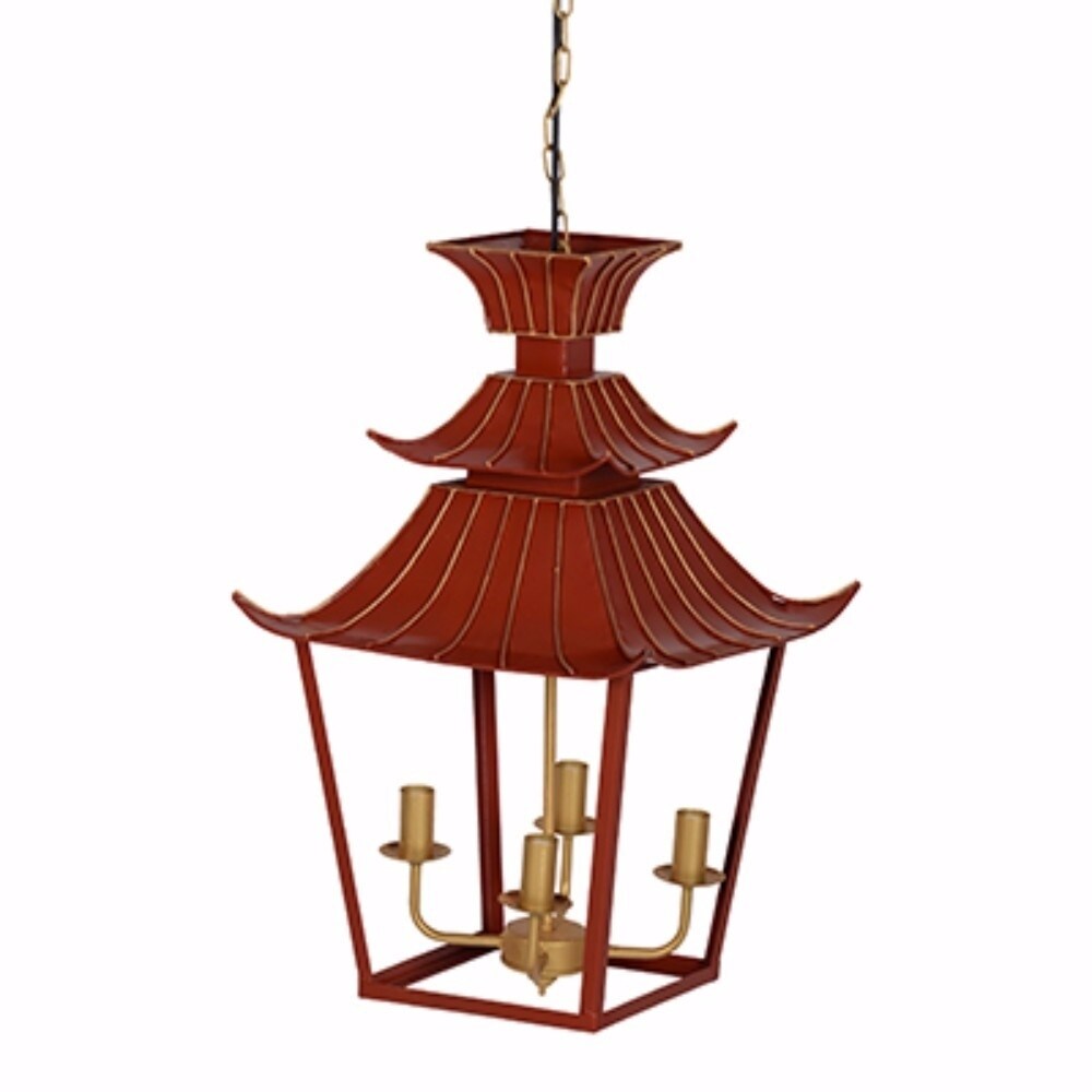 Refined Well- Designed Orange Pagoda Chandelier - Chandeliers For Bedrooms by Overstock.com