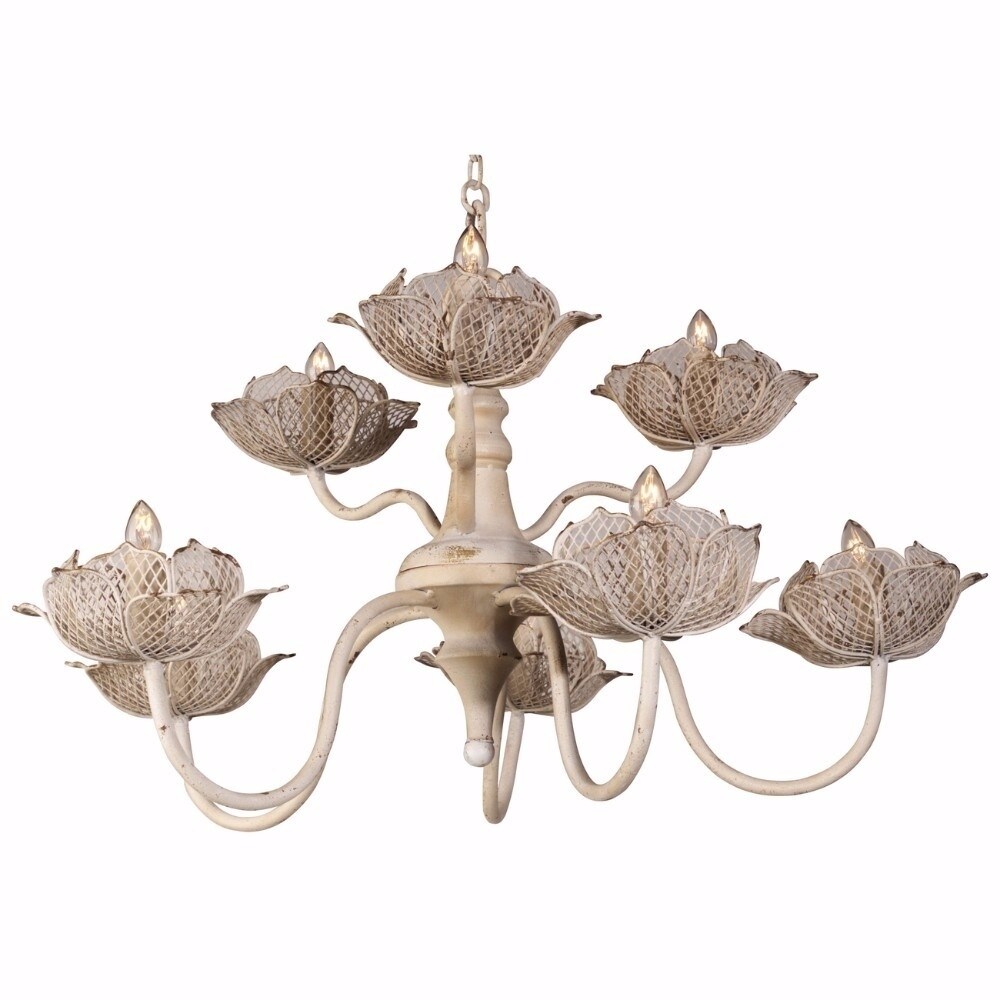 Sophisticated Charmed 6- Light Chandelier, White - Chandeliers For Bedrooms by Overstock.com