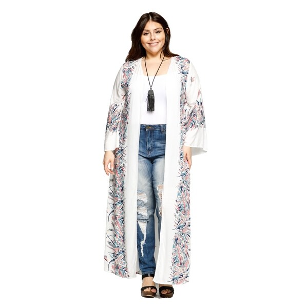 long floral cardigan