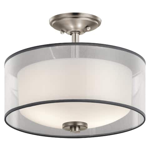 Copper Grove Nebraska Collection 2-light Antique Pewter Semi-Flush Mount