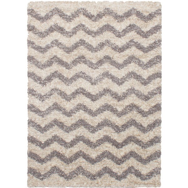 eCarpetGalley Soho Dark Grey, Ivory Polypropylene Shag