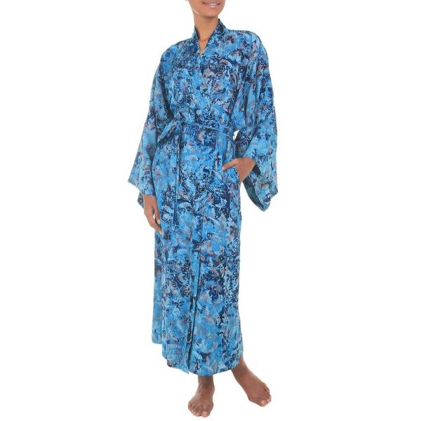  Shop  Handmade Rayon Sapphire Dreams Batik  Robe 