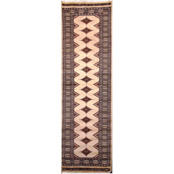 Handmade Herat Oriental Pakistani Hand-Knotted Tribal Bokhara Wool Runner (Pakistan) - 2'5 x 8'1