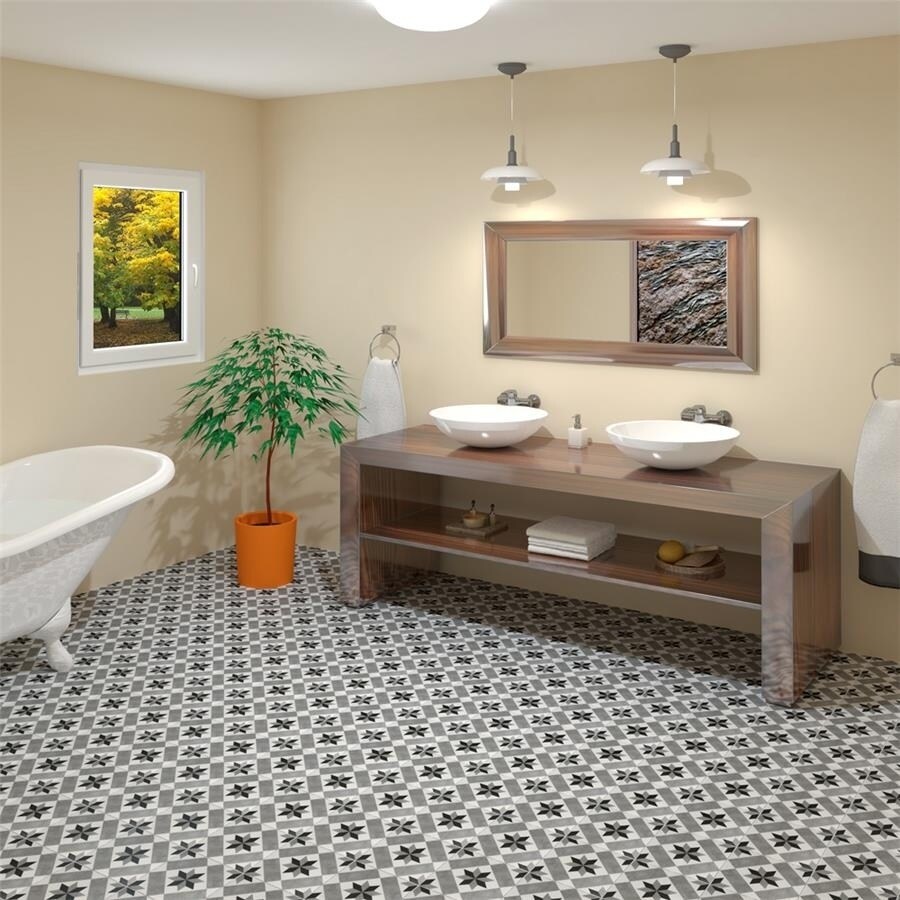 Shop Somertile 9 75x9 75 Inch Vendimia Star Grey Porcelain Floor And Wall Tile 16 Tiles 11 11 Sqft Overstock 19819336