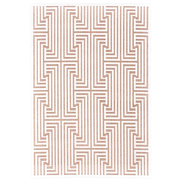 Grand Bazaar Qazi Blush/ White Wool Rug - 5'3" x 7'6"